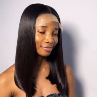 14” India Donor Straight 5x5 closure wig