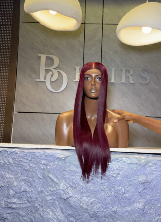 dark burgundy bone 20' 2x4 closure wig