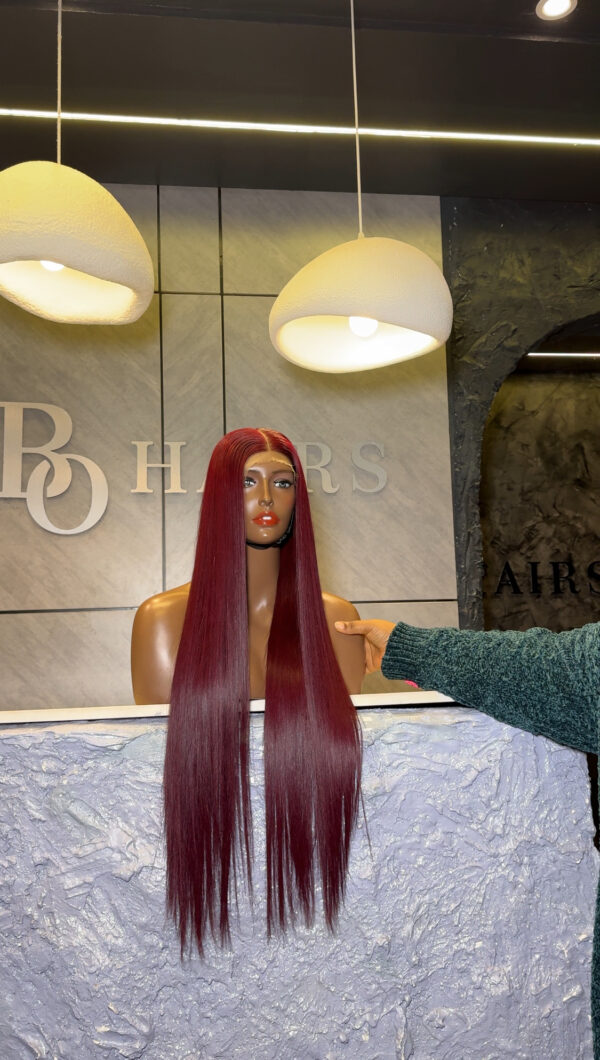 dark burgundy bone 28' 5x5 wig