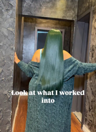 dark green bone 28' 5x5 wig