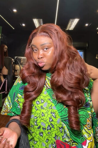 dark chestnut bodywave 26' 5x5 wig