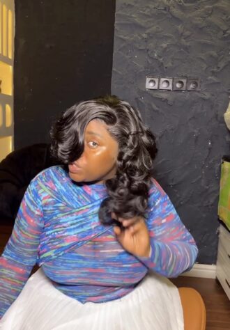 black bounce 12' frontal wig